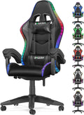 Ergonomic Gaming Chair with LED Lights for Adults (With Led Light, Black) | Ergonomic,Height Adjustable