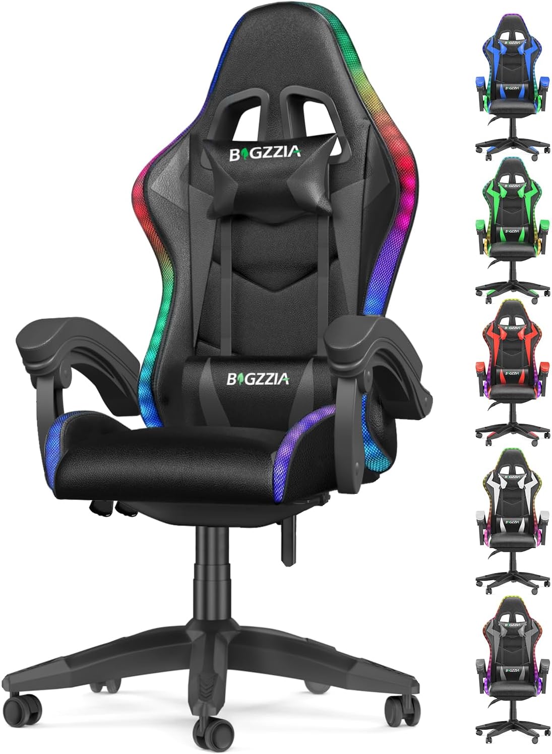 Ergonomic Gaming Chair with LED Lights for Adults (With Led Light, Black) | Ergonomic,Height Adjustable